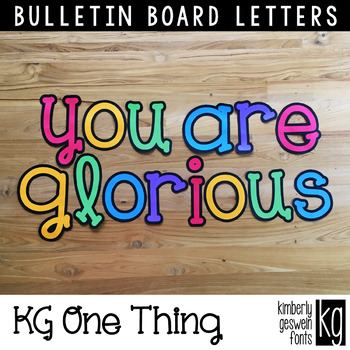 Bulletin Board Letters: KG One Thing by Kimberly Geswein Fonts | TPT