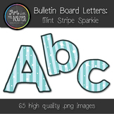 Bulletin Board Letters: Mint Stripe Sparkle (Classroom Decor)