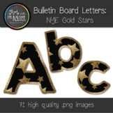 Bulletin Board Letters: New Year's Eve Gold Stars (Classro
