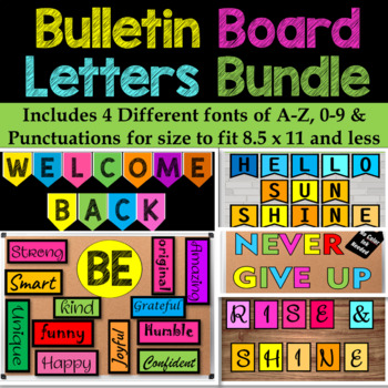 Preview of Bulletin Board Letters & Numbers Bundle - Welcome Back Classroom Decor(Editable)