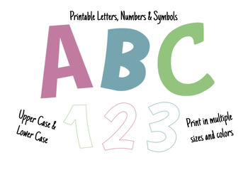 Preview of Bulletin Board Letters, Numbers & Symbols (upper & lowercase)