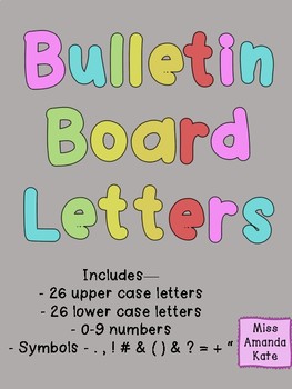 Preview of Bulletin Board Letters, Numbers and Symbols