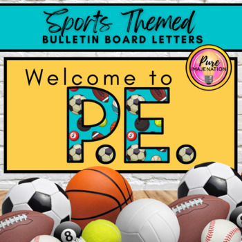 Preview of Bulletin Board Letters PE Sports Athletics Themed