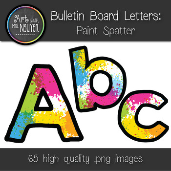 Preview of Bulletin Board Letters: Paint Spatter (Classroom Decor)