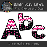 Bulletin Board Letters: Pink Chevron and Dots (Classroom Decor)