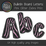 Bulletin Board Letters: Pink Glitter Zebra Stripe (Classro
