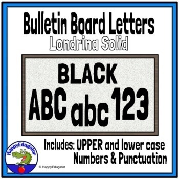 Bulletin Board Letters & Numbers Printable Black Ink Outlined