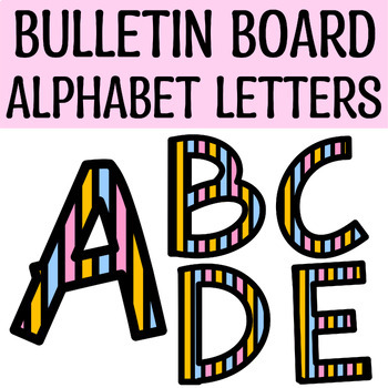 Bulletin Board Letters, Printable Large alphabet Letters Wall Display ...