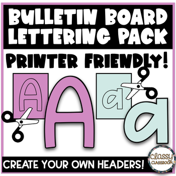Bulletin Board Letters - Printer Friendly- Printable A-Z, a-z, 0-9