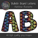 Bulletin Board Letters: Rainbow Mustache (Classroom Decor)