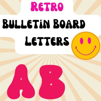 Preview of Bulletin Board Letters Retro Pink