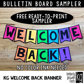 Preview of Bulletin Board Letters Sampler: WELCOME BACK banner ~ Easy Cut