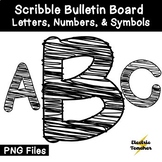 Scribble Bulletin Board Letters & Set Black & White Be Bub