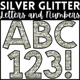 Bulletin Board Letters - Silver Glitter Alphabet Letters a