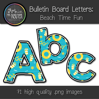 Preview of Bulletin Board Letters: Summer Beach Time (Classroom Decor)