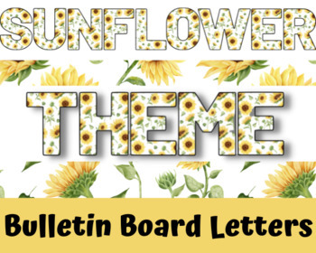 Preview of Bulletin Board Letters Sunflower Theme