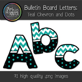 Bulletin Board Letters: Teal Chevron and Dots (Classroom Decor)