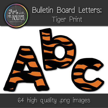 Preview of Bulletin Board Letters: Tiger Print (Classroom Decor)