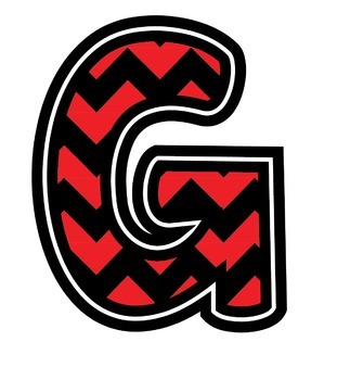 Bulletin Board Letters: Georgia (UGA) - Red & Black Chevron (Classroom ...