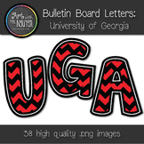 Bulletin Board Letters: Georgia (UGA) - Red & Black Chevro