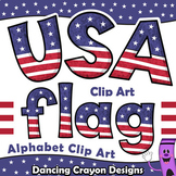 Bulletin Board Letters USA Flag Design | Alphabet Clip Art