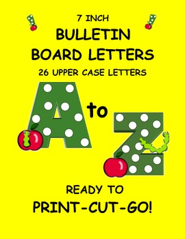 bulletin board letters word wall letters green polka