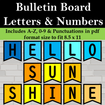 Preview of Bulletin Board Letters and Numbers | Back to School | Easy Cut - No PREP