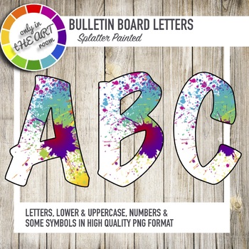 bulletin board letters splatter paint pattern printable classroom decor
