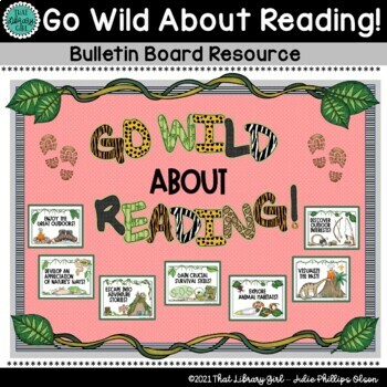 Preview of Bulletin Board | Wild about Reading | Reading Incentive Decor