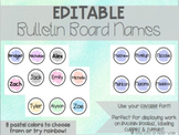 Bulletin Board Names - Pastel Theme - Editable