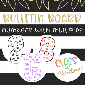 Preview of Bulletin Board Numbers 1 to 12 With Multiples Inside