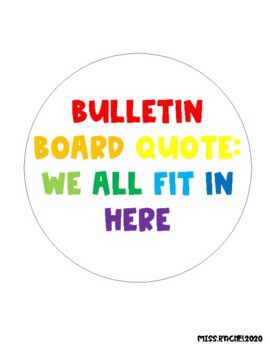 Preview of Bulletin Board Quote: We All Fit In Here