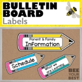 Bulletin Board Set LABELS with Pencils