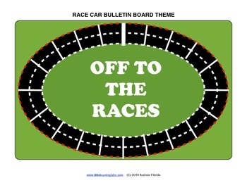 Preview of Bulletin Board Set - Race Cars - graphics, ideas, decorations