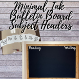 Bulletin Board Subject Headers - Minimal Ink - Cursive