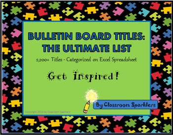 Preview of Bulletin Board Titles: The Ultimate List