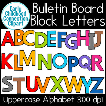 Preview of Bulletin Board UPPERCASE Block Letters Clipart {Early Childhood Connection}
