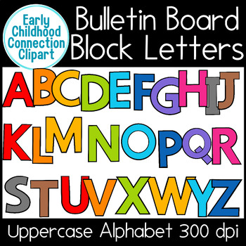 Bulletin Board UPPERCASE Block Letters Clipart {Early Childhood Connection}