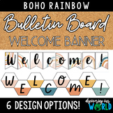 Bulletin Board "Welcome" Bunting Banner | BOHO RAINBOW