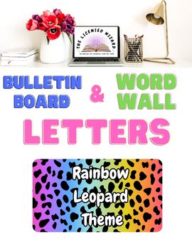 Preview of Bulletin Board & Word Wall Letters_ Rainbow Leopard Theme