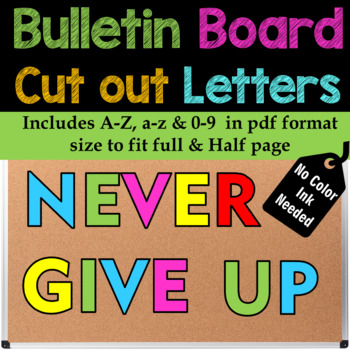 Preview of Bulletin Board cut out Letters and Numbers | Back to School | Easy Cut - No PREP