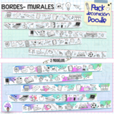 Bulletin board borders- Doodle decor theme. Bordes decorativos