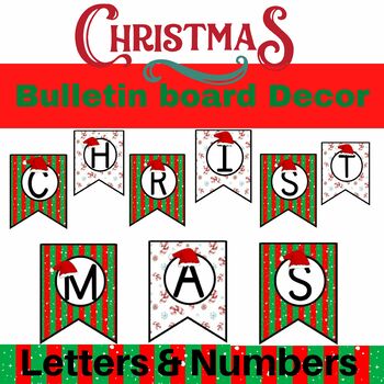 Bulletin board letters and numbers Printable | Christmas decor | TPT