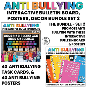 Preview of Bullying Awareness | Prevention | Bulletin Board | Posters | SET 2 BUNDLE