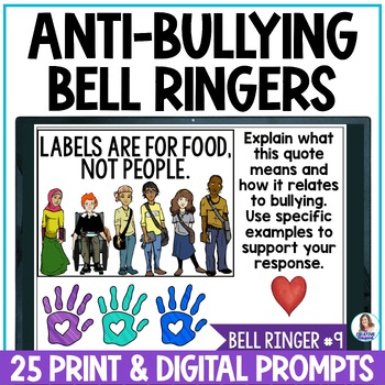 Preview of Bullying Bell Ringers - 25 Anti-Bullying BellRingers - Bullying Prevention Month