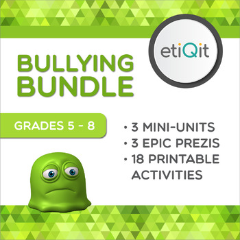 Preview of Bullying Middle School Bundle | Prezis and Printable Activities