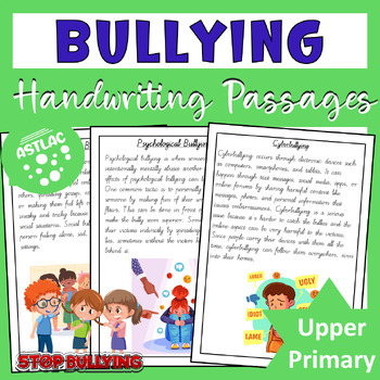 Preview of Bullying - Handwriting Passages (Vic Modern Cursive)