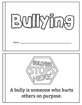 Bullying Mini Book by Sped Teacher Tips | Teachers Pay Teachers