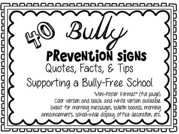 Preview of Bullying Posters for Prevention (40)