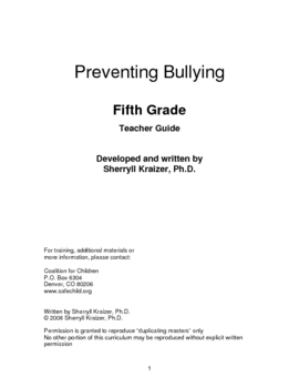 Preview of Bullying Prevention - Fifth & Sixth Grade